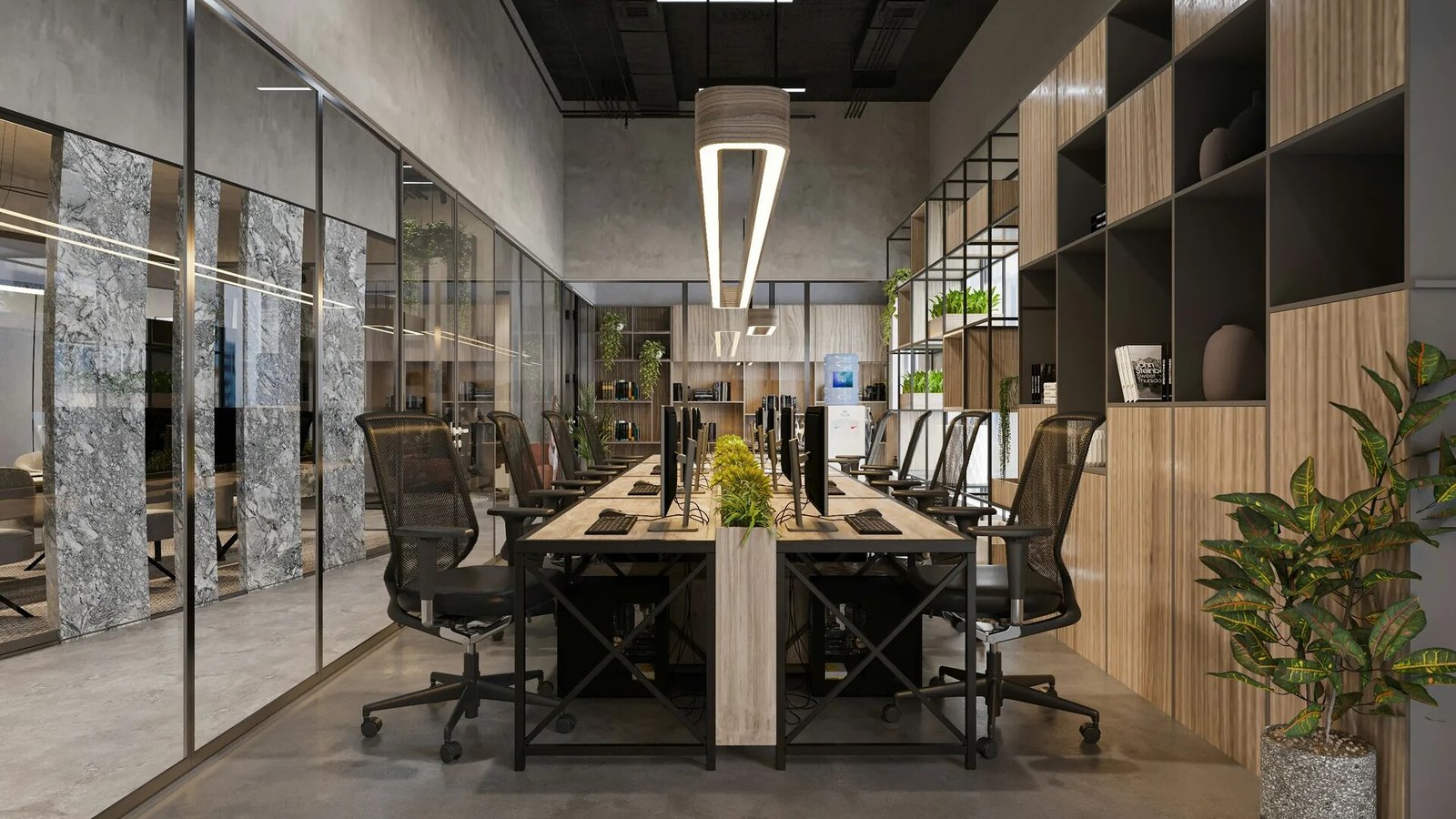 Commercial office fit-out and custom workstations by AA Technical Services in Dubai